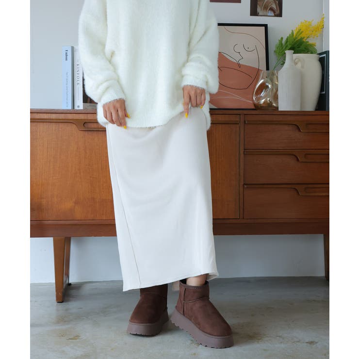 【24年秋冬再販】厚底ソール ボリュームファー ショート丈 ムートンブーツ | DEMETER | 詳細画像44 