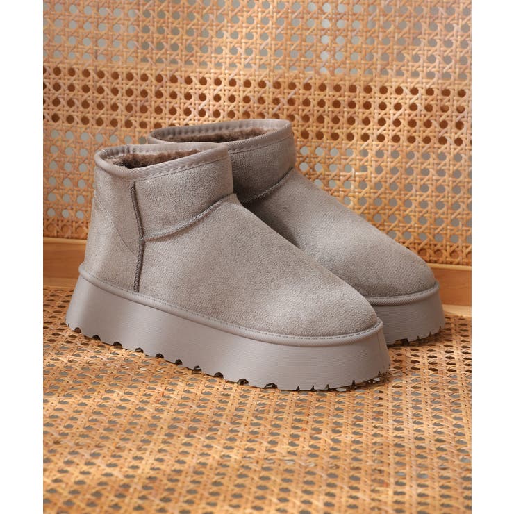 【24年秋冬再販】厚底ソール ボリュームファー ショート丈 ムートンブーツ | DEMETER | 詳細画像45 