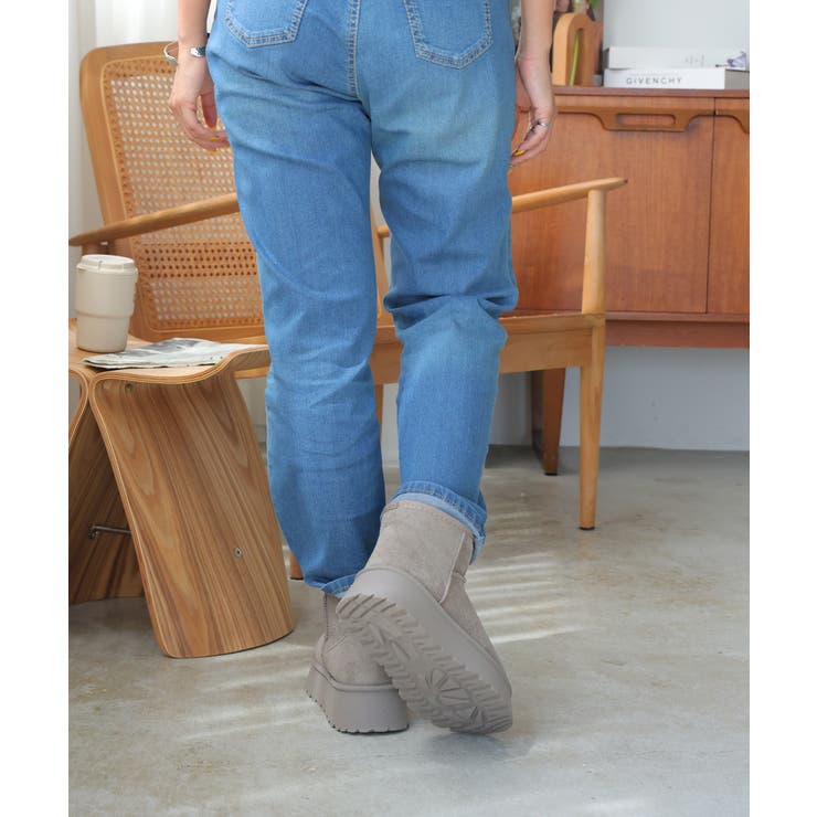 【24年秋冬再販】厚底ソール ボリュームファー ショート丈 ムートンブーツ | DEMETER | 詳細画像49 