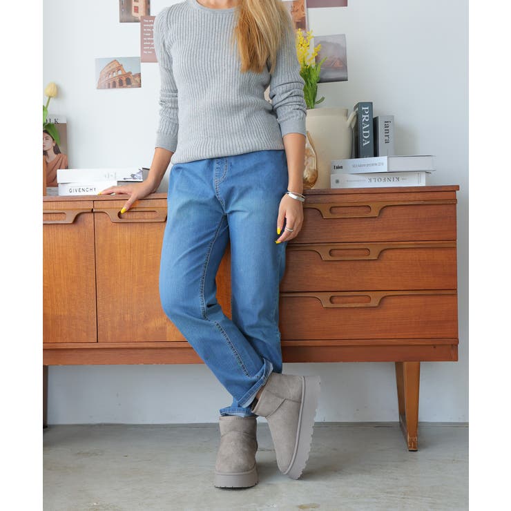 【24年秋冬再販】厚底ソール ボリュームファー ショート丈 ムートンブーツ | DEMETER | 詳細画像50 