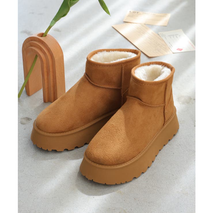 【24年秋冬再販】厚底ソール ボリュームファー ショート丈 ムートンブーツ | DEMETER | 詳細画像51 