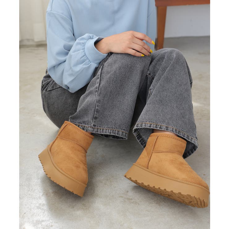 【24年秋冬再販】厚底ソール ボリュームファー ショート丈 ムートンブーツ | DEMETER | 詳細画像54 