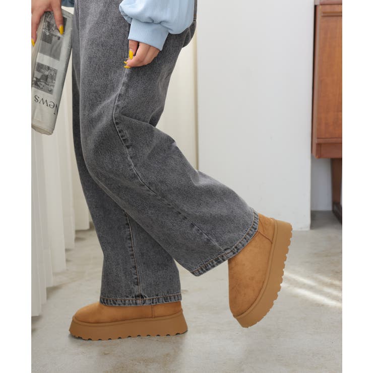 【24年秋冬再販】厚底ソール ボリュームファー ショート丈 ムートンブーツ | DEMETER | 詳細画像56 