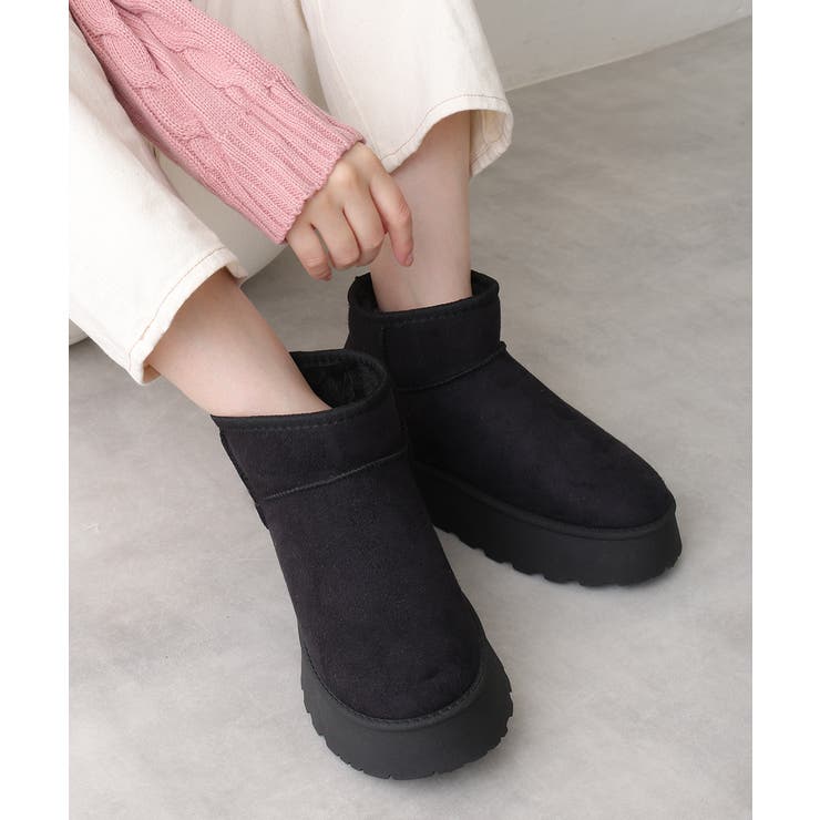 【24年秋冬再販】厚底ソール ボリュームファー ショート丈 ムートンブーツ | DEMETER | 詳細画像6 