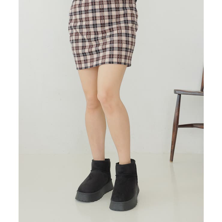 【24年秋冬再販】厚底ソール ボリュームファー ショート丈 ムートンブーツ | DEMETER | 詳細画像61 