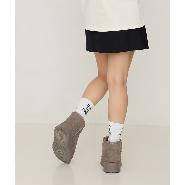 【24年秋冬再販】厚底ソール ボリュームファー ショート丈 ムートンブーツ | DEMETER | 詳細画像85 