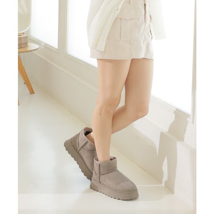 【24年秋冬再販】厚底ソール ボリュームファー ショート丈 ムートンブーツ | DEMETER | 詳細画像87 