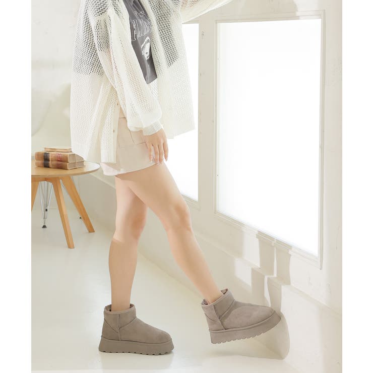 【24年秋冬再販】厚底ソール ボリュームファー ショート丈 ムートンブーツ | DEMETER | 詳細画像89 