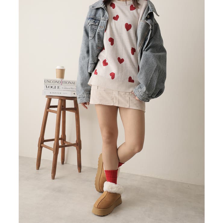 【24年秋冬新作】厚底ソール ボリュームファー アンクル丈 ムートンブーツ | DEMETER | 詳細画像67 