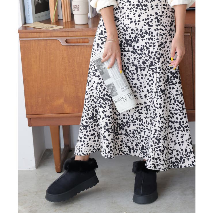 【24年秋冬新作】厚底ソール ボリュームファー アンクル丈 ムートンブーツ | DEMETER | 詳細画像71 