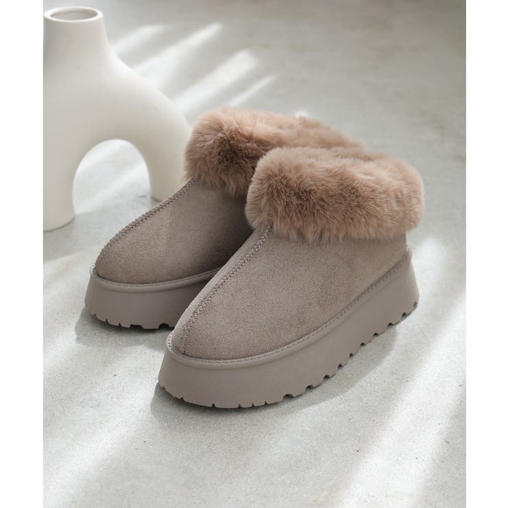 【24年秋冬新作】厚底ソール ボリュームファー アンクル丈 ムートンブーツ | DEMETER | 詳細画像75 