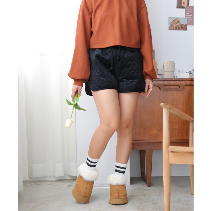 【24年秋冬新作】厚底ソール ボリュームファー アンクル丈 ムートンブーツ | DEMETER | 詳細画像86 