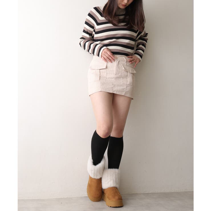 【25年秋冬新作】厚底 ファーカバー ミニ丈 ムートンブーツ | DEMETER | 詳細画像19 