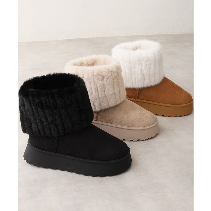 【25年秋冬新作】厚底 ファーカバー ミニ丈 ムートンブーツ | DEMETER | 詳細画像2 