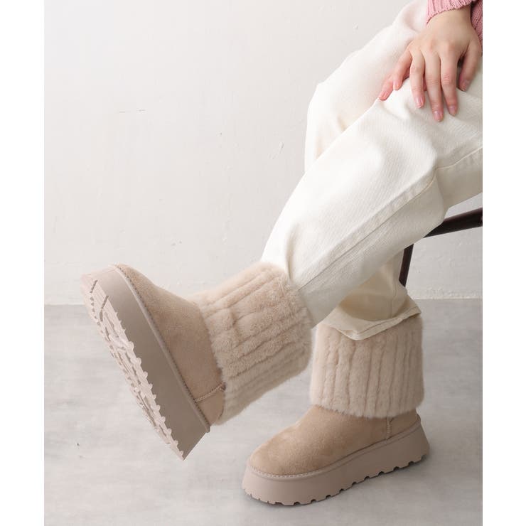 【25年秋冬新作】厚底 ファーカバー ミニ丈 ムートンブーツ | DEMETER | 詳細画像22 