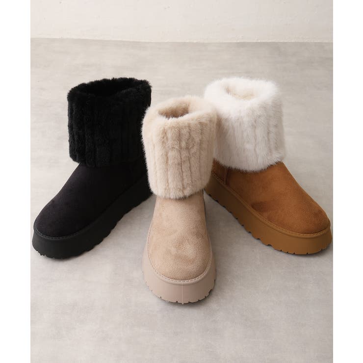 【25年秋冬新作】厚底 ファーカバー ミニ丈 ムートンブーツ | DEMETER | 詳細画像3 