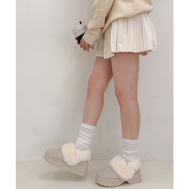 【26年秋冬再販】厚底 デザインソール バックバンド ムートンシューズ | DEMETER | 詳細画像46 