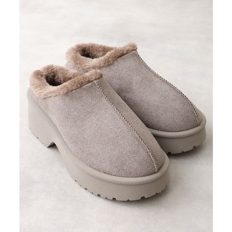 【25年秋冬新作】厚底 デザインソール ボリュームファー ムートンシューズ | DEMETER | 詳細画像13 