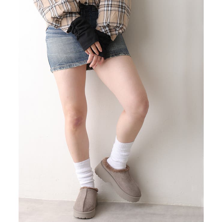 【25年秋冬新作】厚底 デザインソール ボリュームファー ムートンシューズ | DEMETER | 詳細画像15 