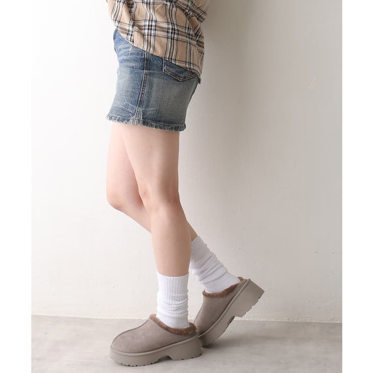 【25年秋冬新作】厚底 デザインソール ボリュームファー ムートンシューズ | DEMETER | 詳細画像17 