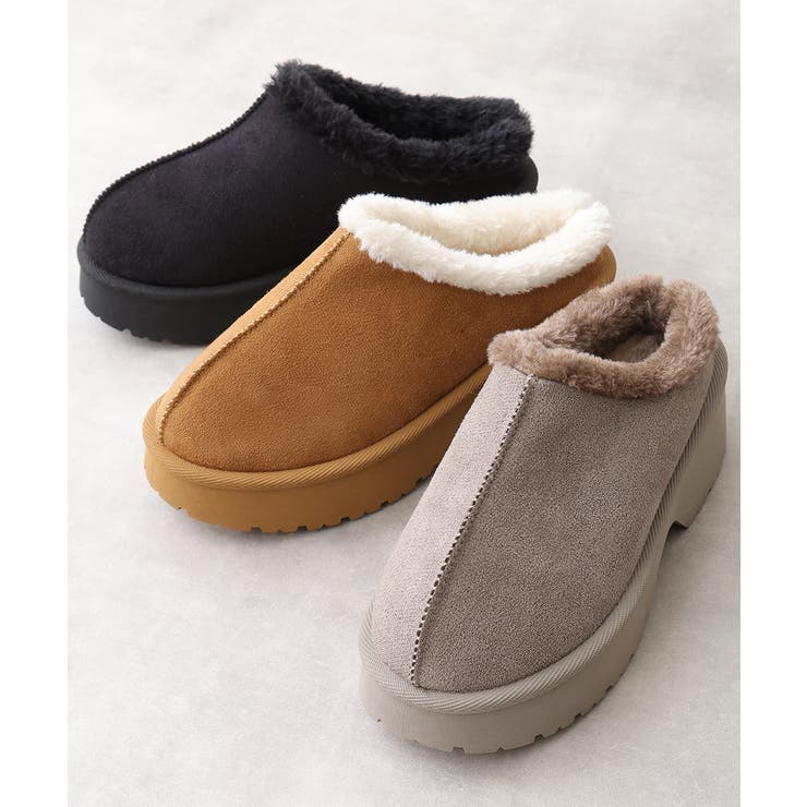 【25年秋冬新作】厚底 デザインソール ボリュームファー ムートンシューズ | DEMETER | 詳細画像2 