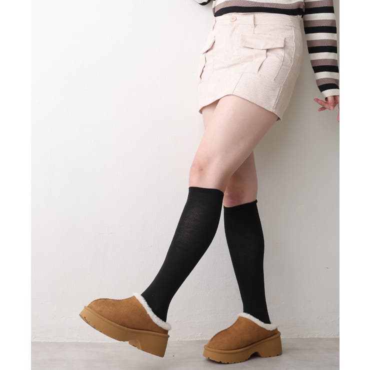 【25年秋冬新作】厚底 デザインソール ボリュームファー ムートンシューズ | DEMETER | 詳細画像23 