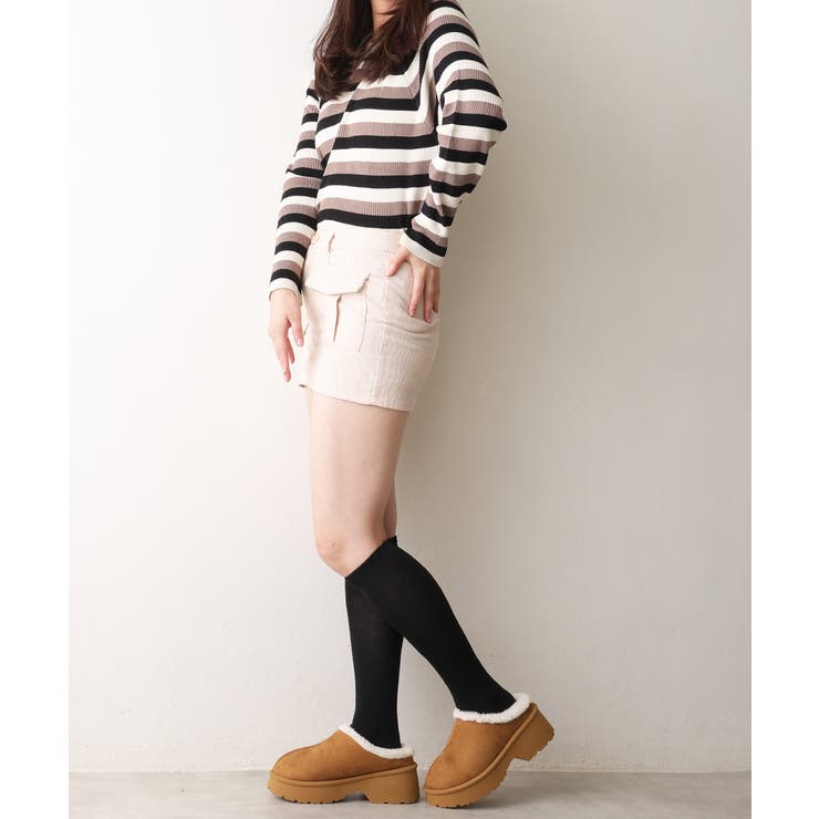 【25年秋冬新作】厚底 デザインソール ボリュームファー ムートンシューズ | DEMETER | 詳細画像26 