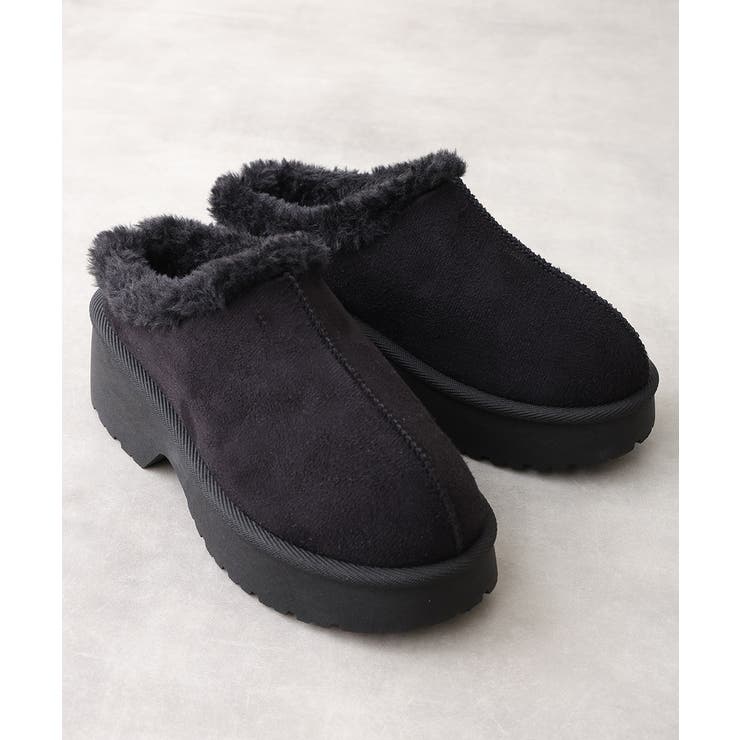 【25年秋冬新作】厚底 デザインソール ボリュームファー ムートンシューズ | DEMETER | 詳細画像4 