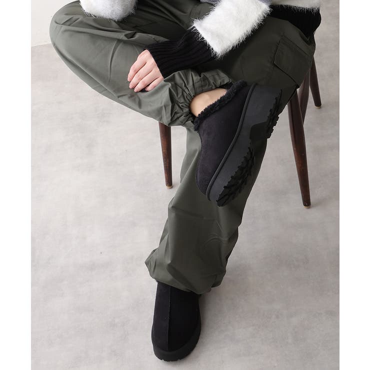 【25年秋冬新作】厚底 デザインソール ボリュームファー ムートンシューズ | DEMETER | 詳細画像6 