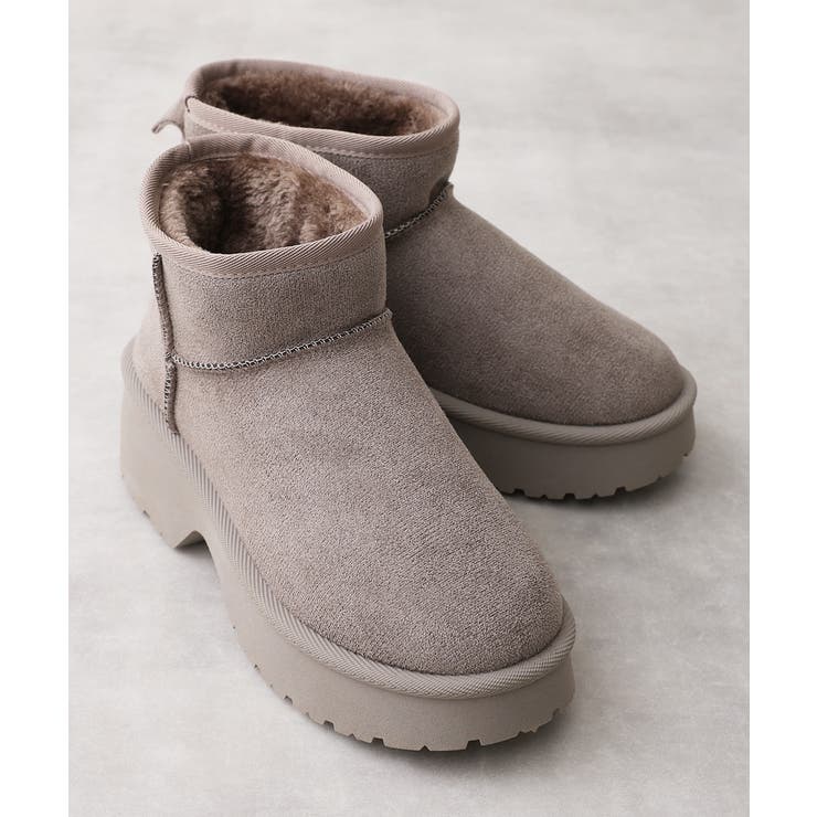 【25年秋冬新作】厚底 デザインソール ボリュームファー ムートンブーツ | DEMETER | 詳細画像12 