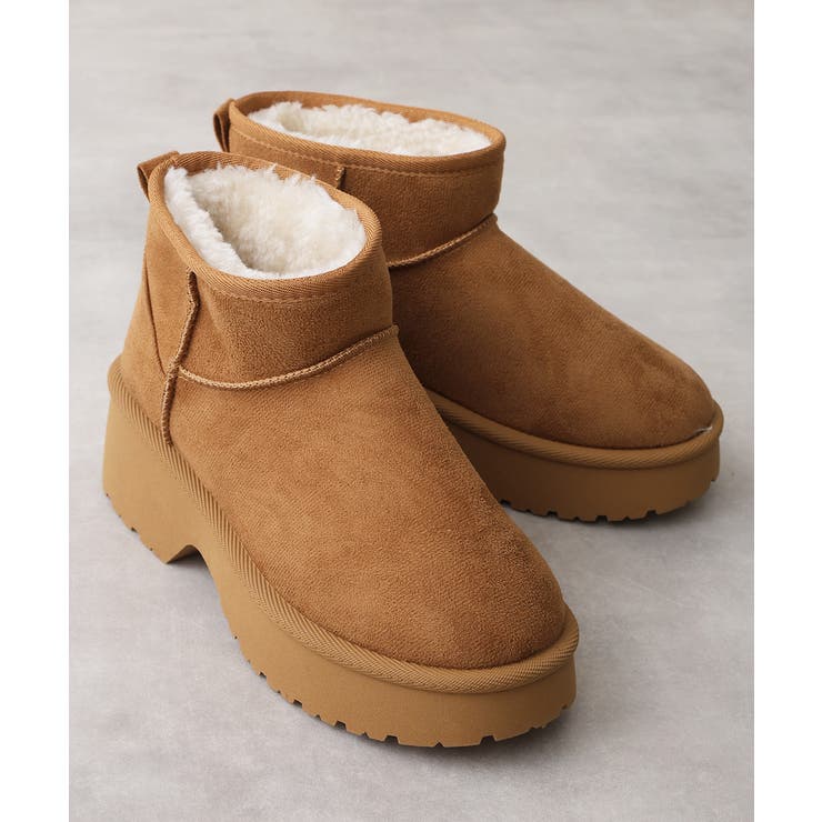 【25年秋冬新作】厚底 デザインソール ボリュームファー ムートンブーツ | DEMETER | 詳細画像23 