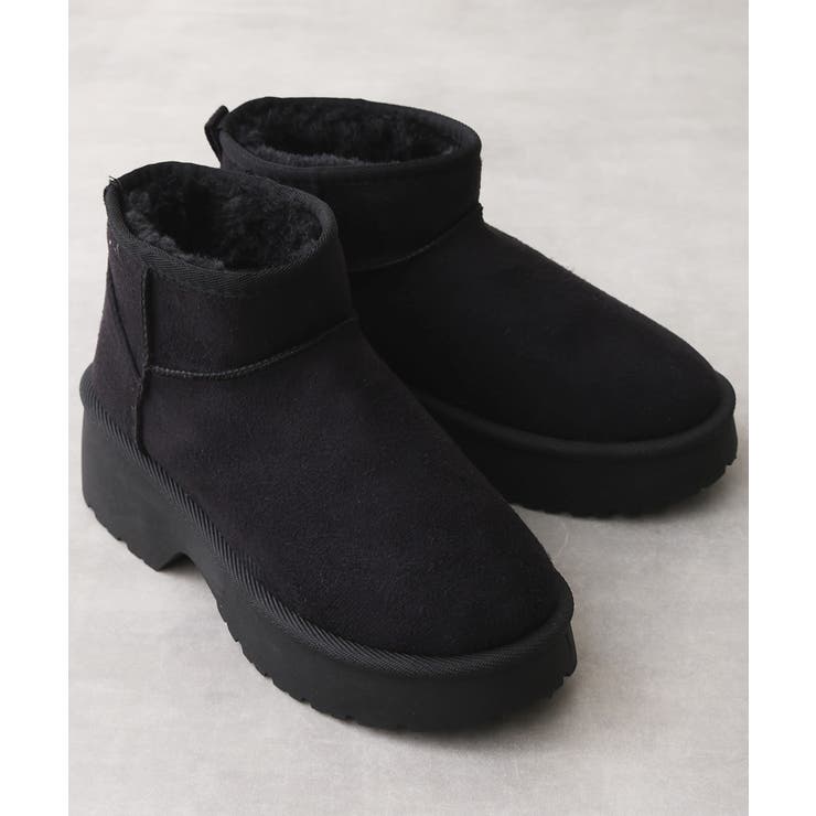 【25年秋冬新作】厚底 デザインソール ボリュームファー ムートンブーツ | DEMETER | 詳細画像4 