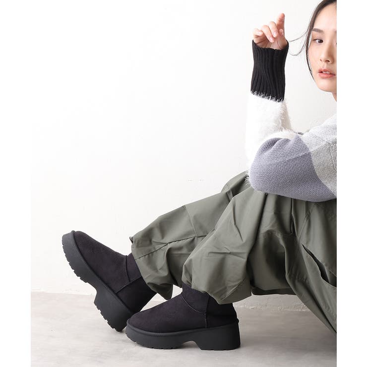 【25年秋冬新作】厚底 デザインソール ボリュームファー ムートンブーツ | DEMETER | 詳細画像6 