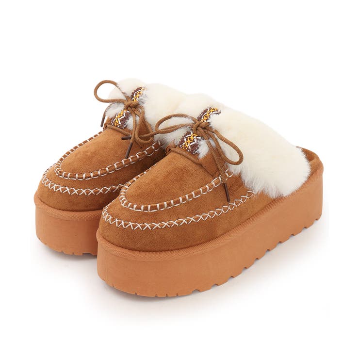 【25年秋冬新作】厚底 プラットフォーム モカシンデザイン ムートンシューズ | DEMETER | 詳細画像28 