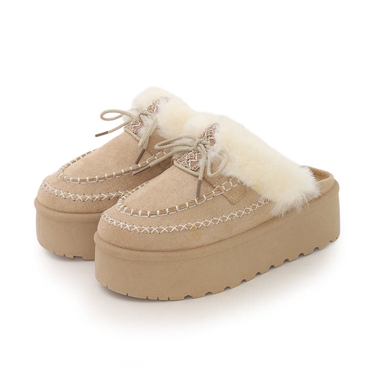 【25年秋冬新作】厚底 プラットフォーム モカシンデザイン ムートンシューズ | DEMETER | 詳細画像29 