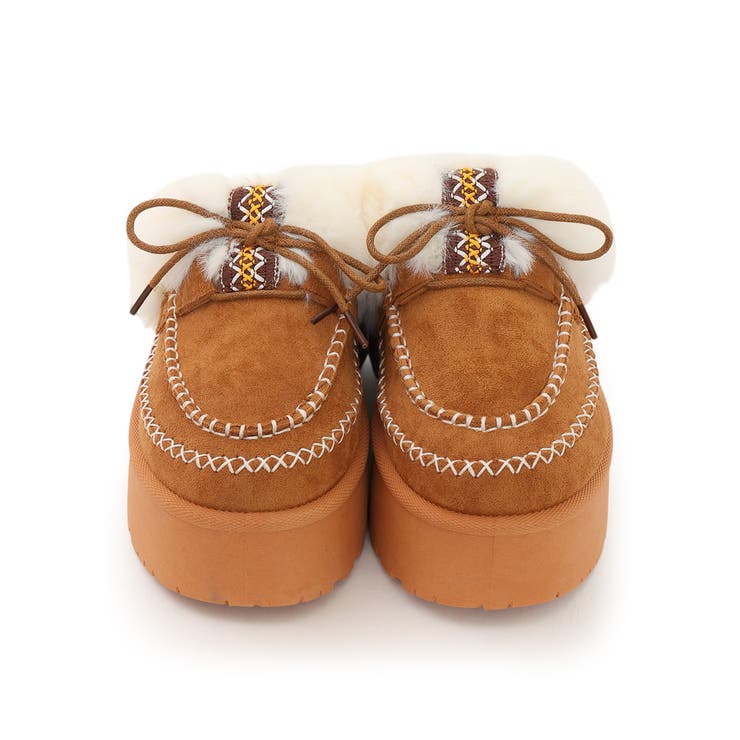 【25年秋冬新作】厚底 プラットフォーム モカシンデザイン ムートンシューズ | DEMETER | 詳細画像30 