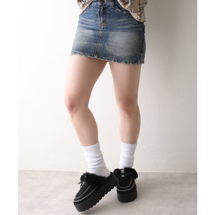 【25年秋冬新作】厚底 プラットフォーム モカシンデザイン ムートンシューズ | DEMETER | 詳細画像6 