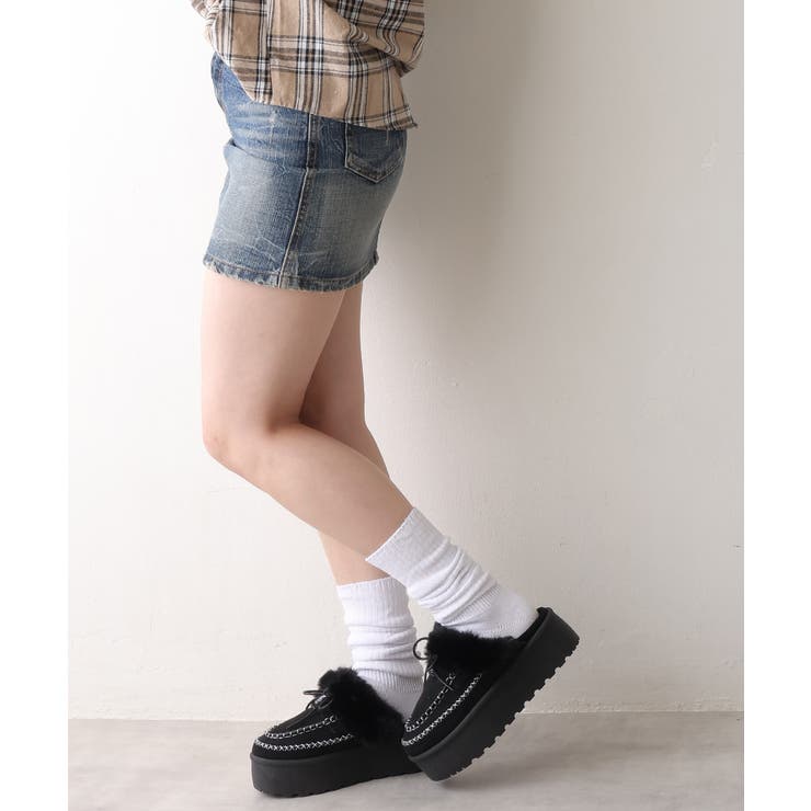 【25年秋冬新作】厚底 プラットフォーム モカシンデザイン ムートンシューズ | DEMETER | 詳細画像7 