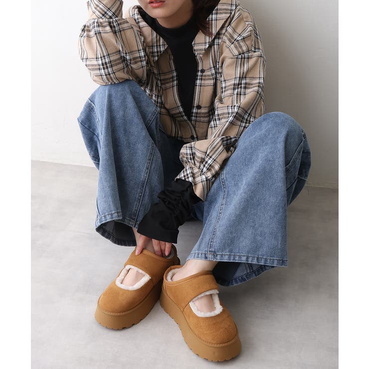 【25年秋冬新作】厚底 ボリュームファー ムートンシューズ | DEMETER | 詳細画像15 