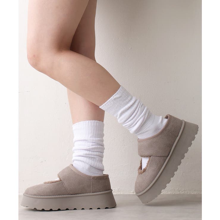 オーク | 【25年秋冬新作】厚底 ボリュームファー ムートンシューズ | DEMETER