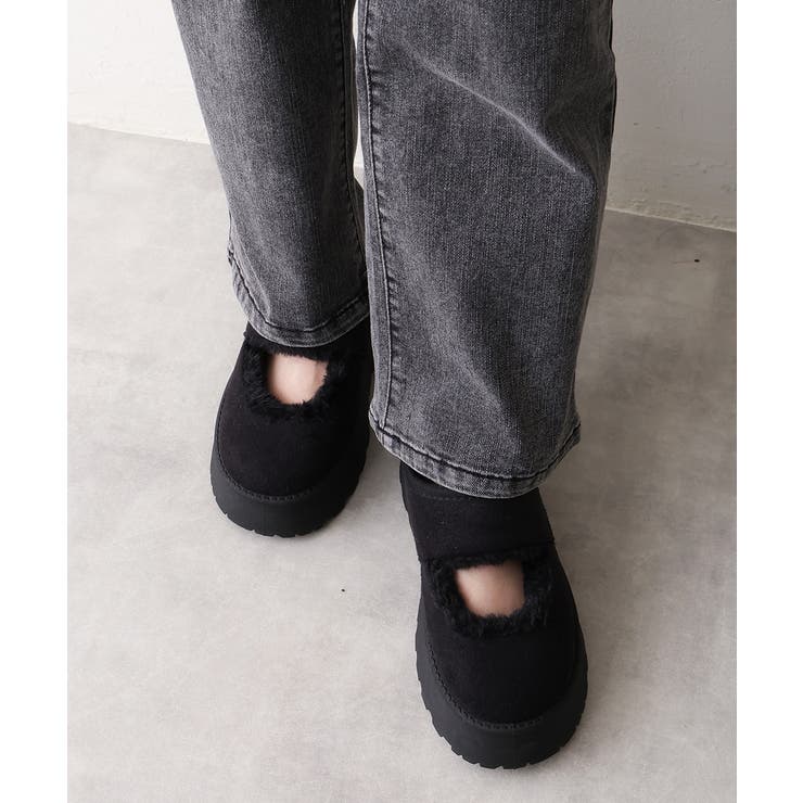 【25年秋冬新作】厚底 ボリュームファー ムートンシューズ | DEMETER | 詳細画像6 