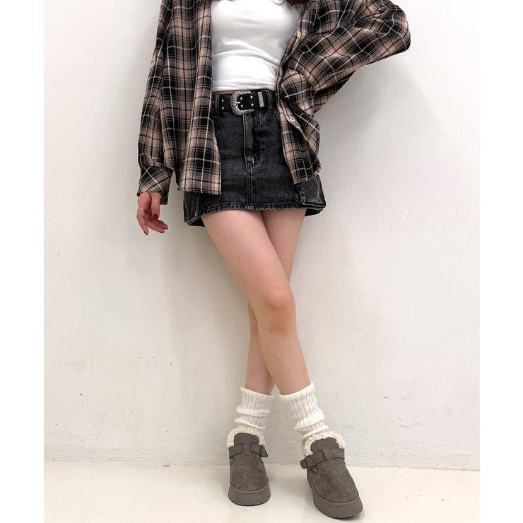 【26年秋冬新作】厚底 プラットフォーム バックルデザイン ボアムートンブーツ | DEMETER | 詳細画像26 
