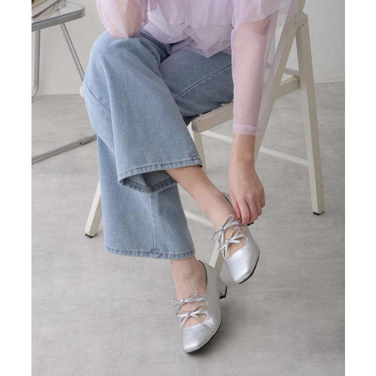 【25年春夏新作】スクエアトゥ ダブルリボン ストラップ パンプス | DEMETER | 詳細画像44 