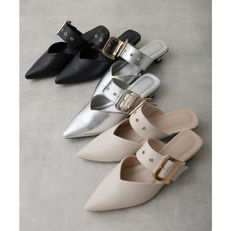 【25年春夏新作】ポインテッドトゥ バックルベルト ミュールパンプス | DEMETER | 詳細画像51 