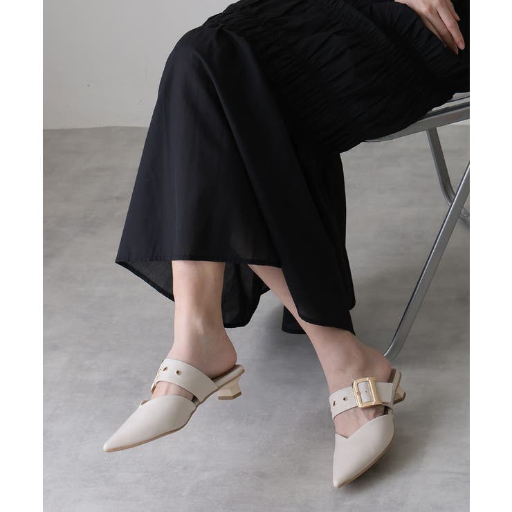 【25年春夏新作】ポインテッドトゥ バックルベルト ミュールパンプス | DEMETER | 詳細画像61 