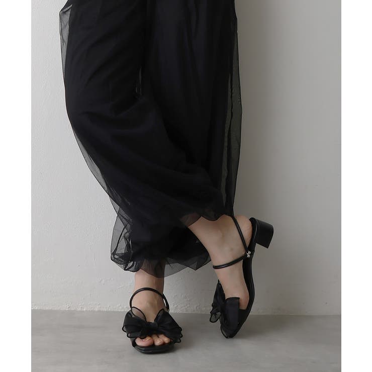 【25年春夏新作】2WAY スクエアトゥ シフォンリボン ストラップサンダル | DEMETER | 詳細画像11 