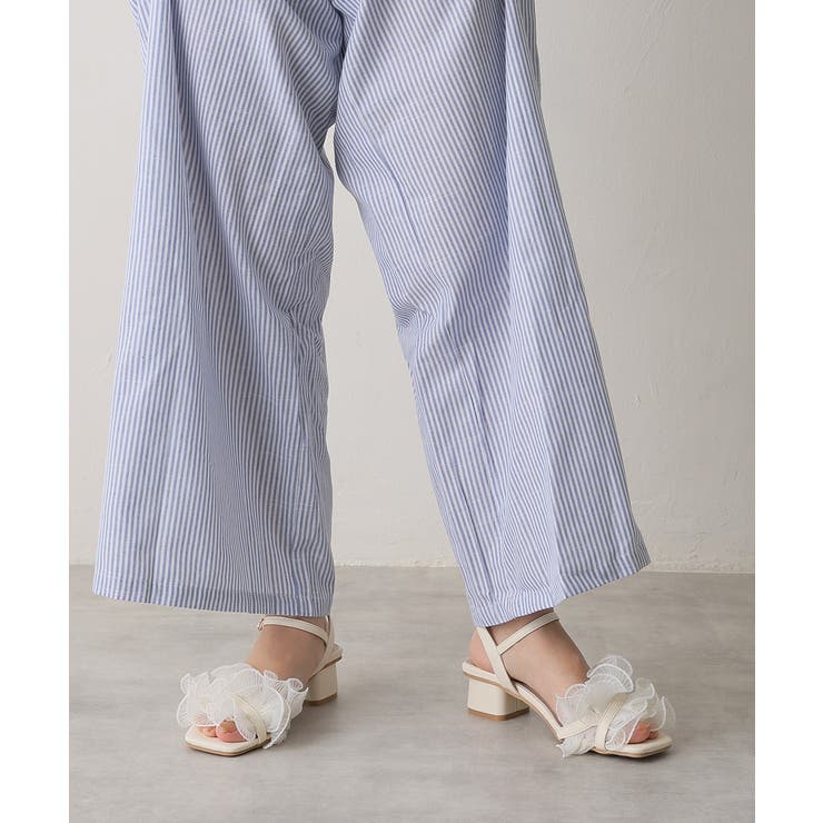 【25年春夏新作】スクエアトゥ フリル アンクルストラップ サンダル | DEMETER | 詳細画像16 