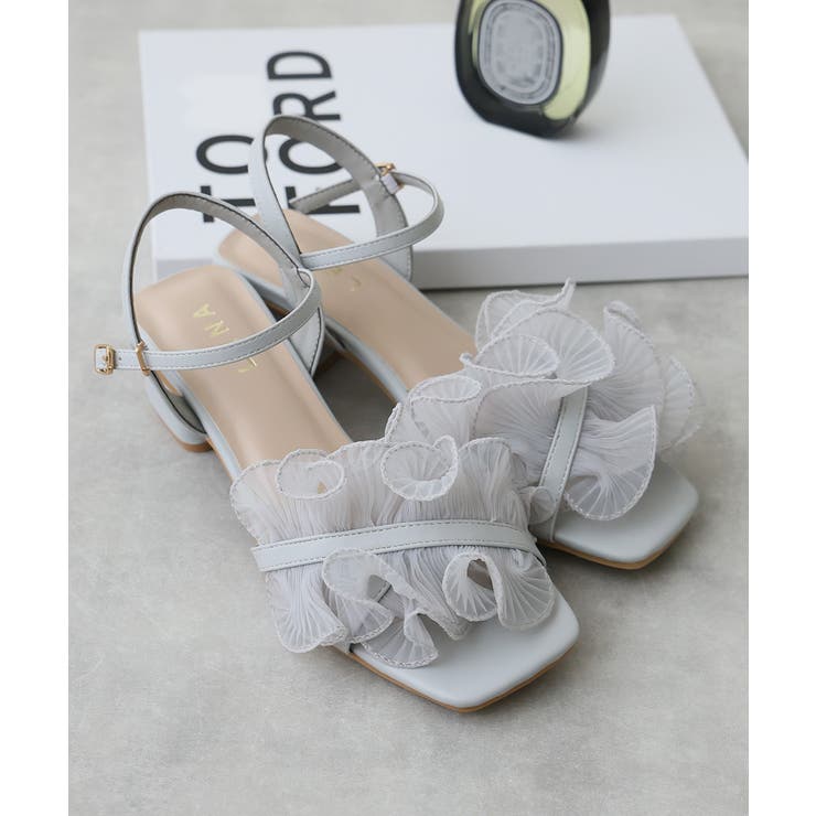 【25年春夏新作】スクエアトゥ フリル アンクルストラップ サンダル | DEMETER | 詳細画像21 