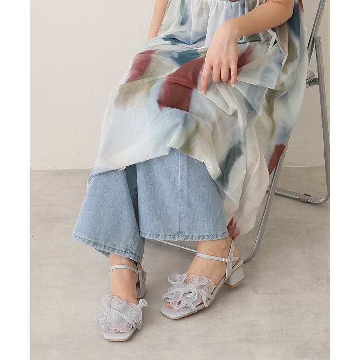 【25年春夏新作】スクエアトゥ フリル アンクルストラップ サンダル | DEMETER | 詳細画像23 