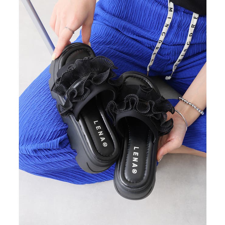 【25年春夏新作】厚底 プラットフォーム フリルサンダル | DEMETER | 詳細画像11 